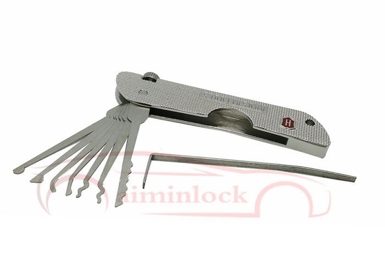 7 in 1 Klappschlosssatz aus Edelstahl Schlossinstrumente (Silber)